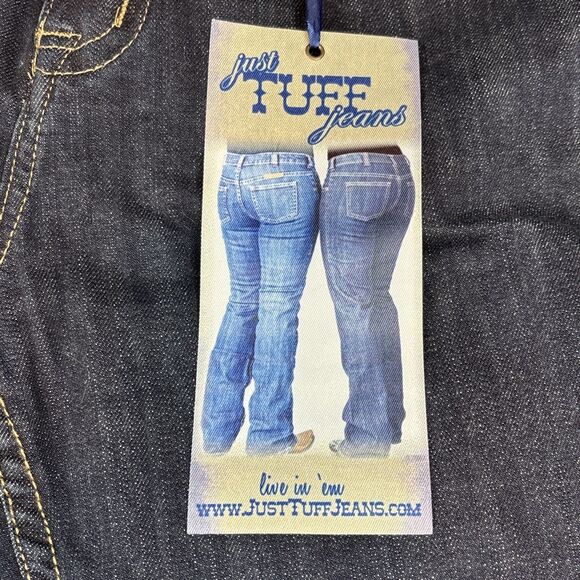 Cowgirl Tuff NWT Just Tuff Jeans Women 34 XLong Dark Wash Natural Waist Stretch - Picture 4 of 12